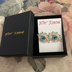 BETSEY JOHNSON  EVIL EYE EARRINGS NEW IN BOX